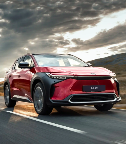 the all new all electric 2024 toyota bZ4X outdoors