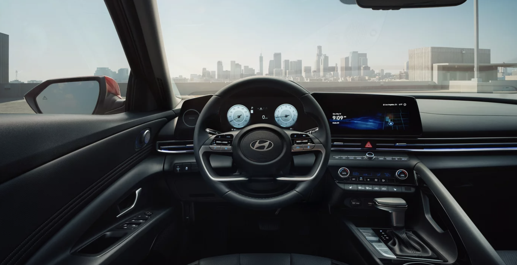 Interior view of a Hyundai Elantra Commuting to Newark, NJ